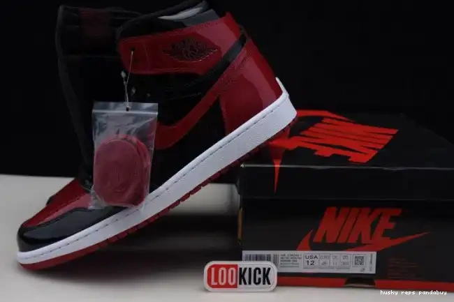 Rep Husky 555088-063 Jordan Air 1 OG Patent High Bred 0413